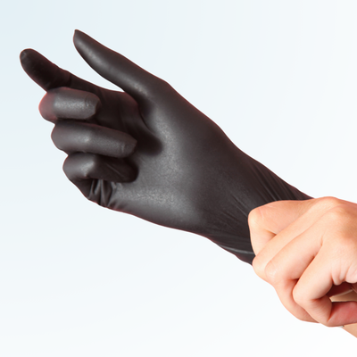 Black nitrile gloves